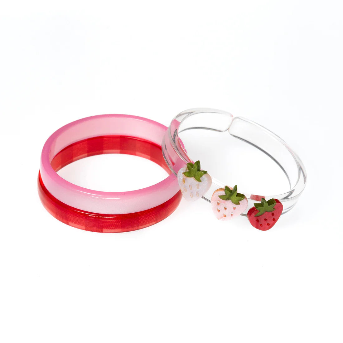 Strawberry Pink Shades Checkered Bangles