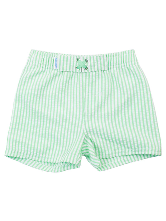 Spring Green Seersucker Swim Trunks