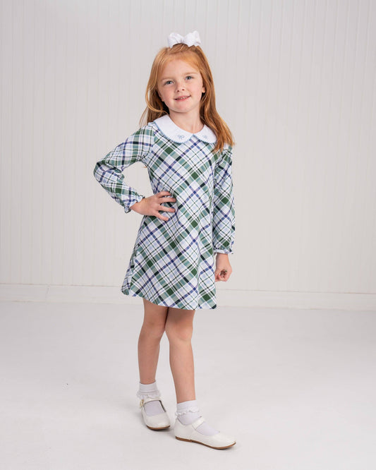 Presley Kait Ivy League Plaid LS Dress