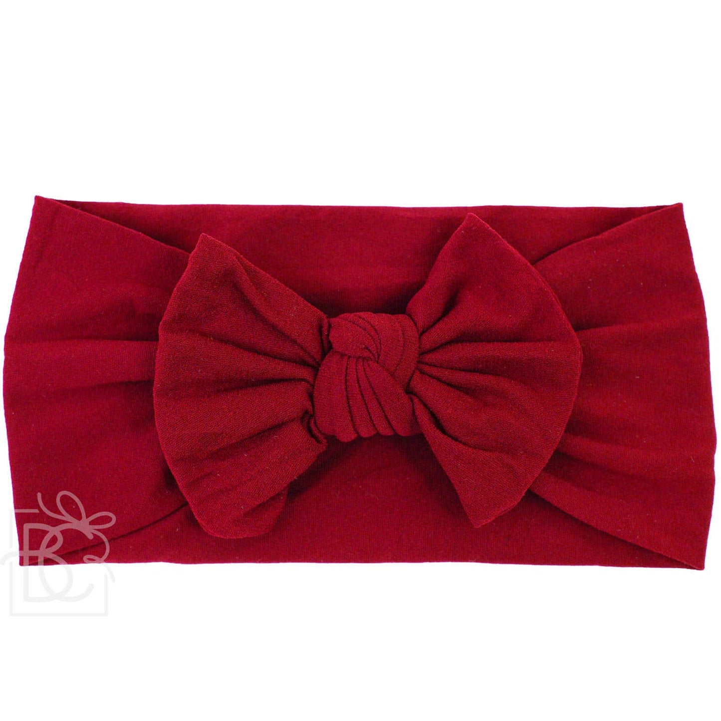 WIDE PANTYHOSE HEADBAND WITH KNOT BOW (SOLIDS): WHITE