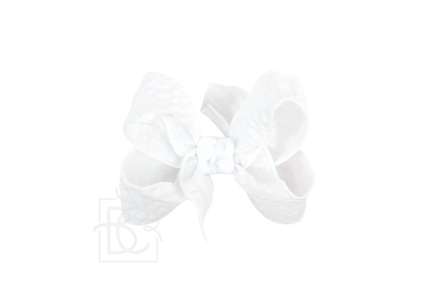 SEERSUCKER BOW ON CLIP: Light Pink / 4.5" Large - 1.5" Ribbon on Alligator Clip