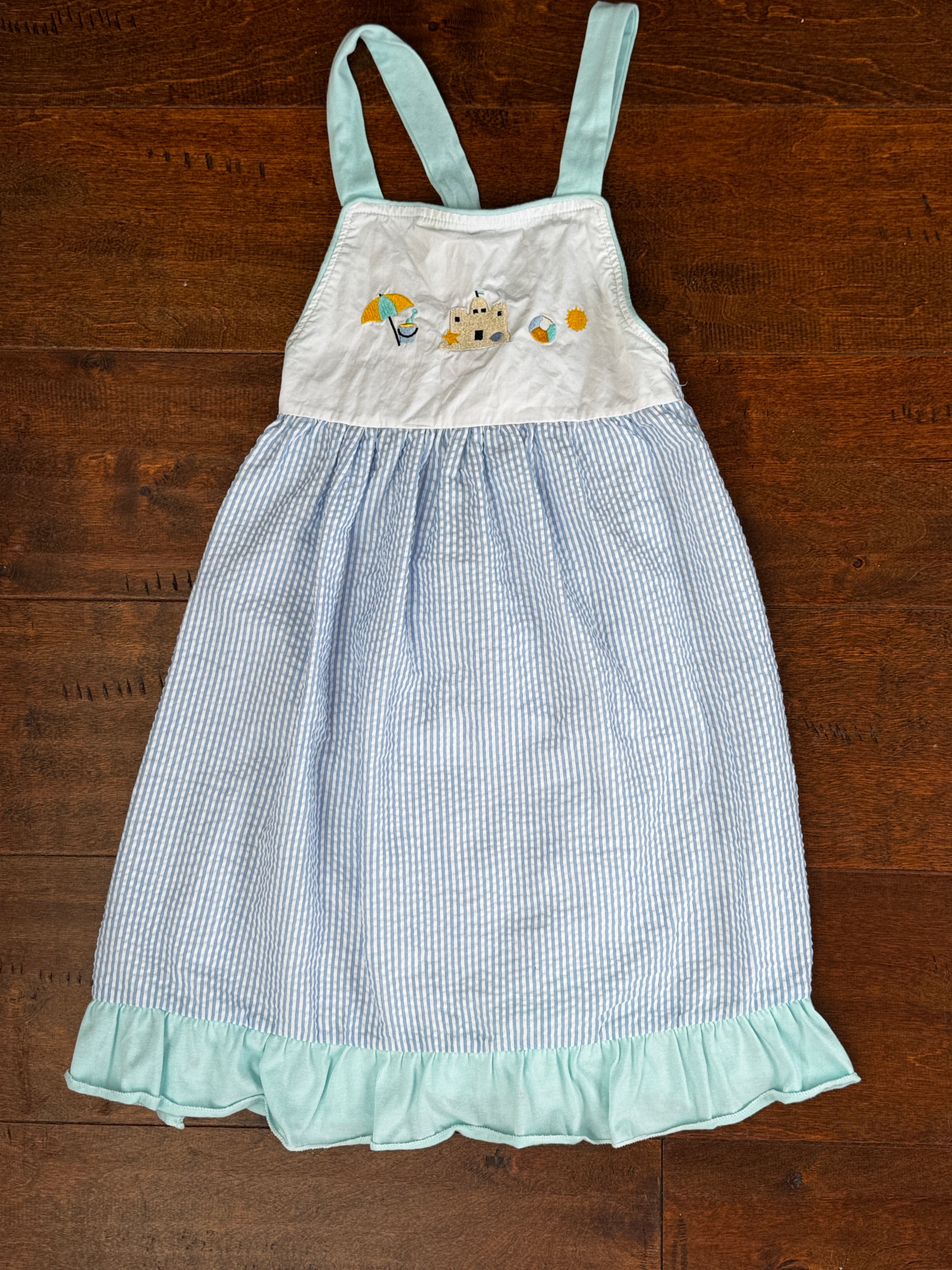 Sandcastle Gingham and Mint Dress 6-7