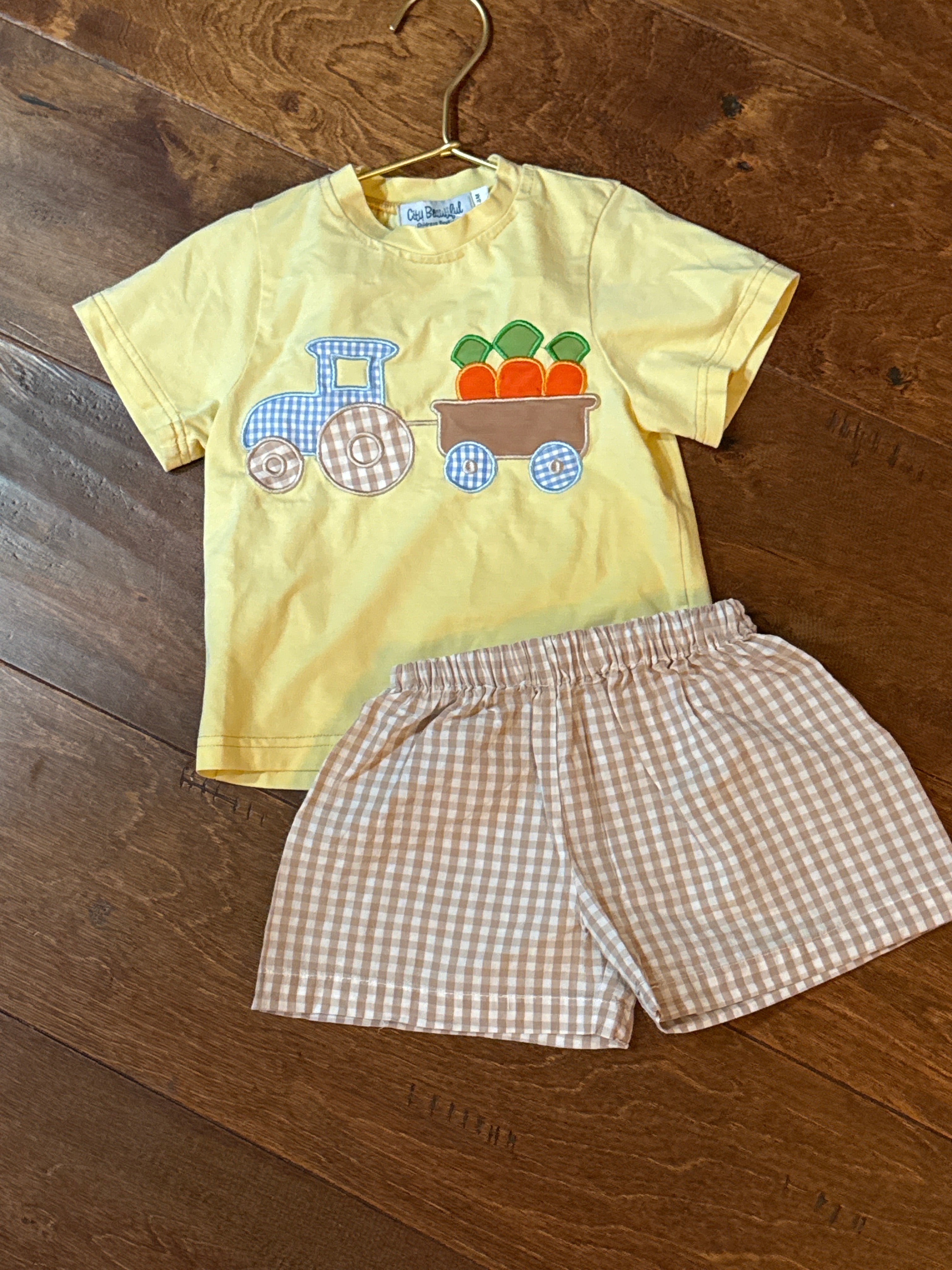 Gingham Easter Tractor Set 18m