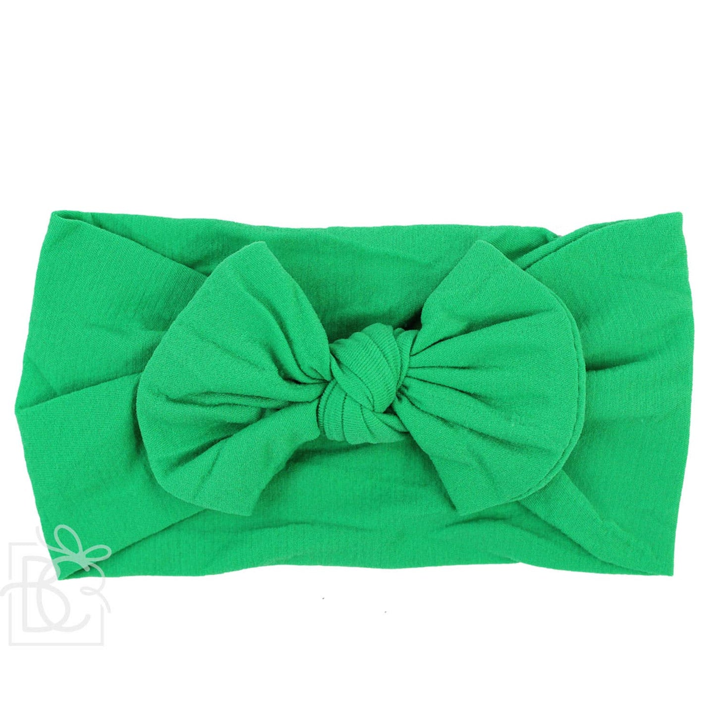 WIDE PANTYHOSE HEADBAND WITH KNOT BOW (SOLIDS): MILLENNIUM BLUE