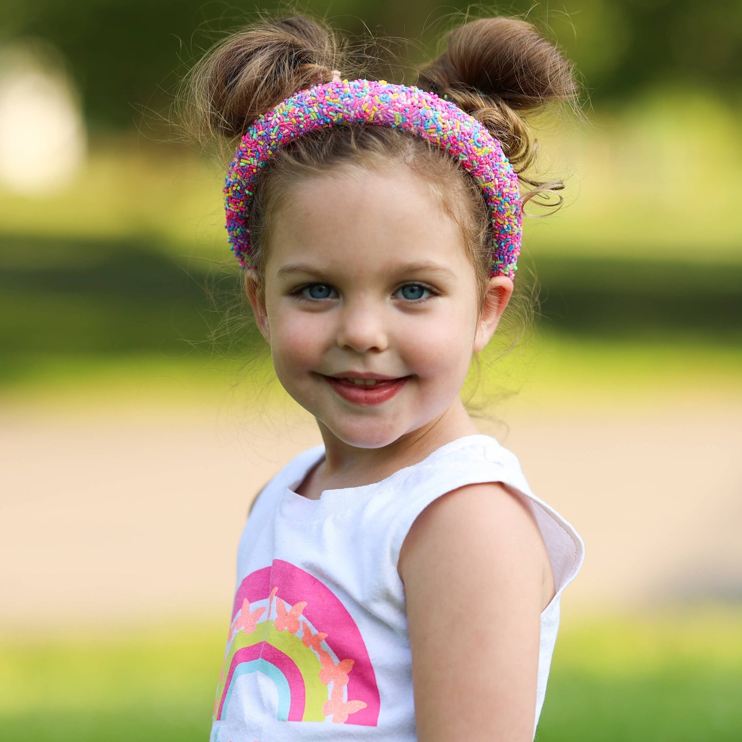 Padded Sprinkles Headband - Confetti Hair Band: Hot Pink