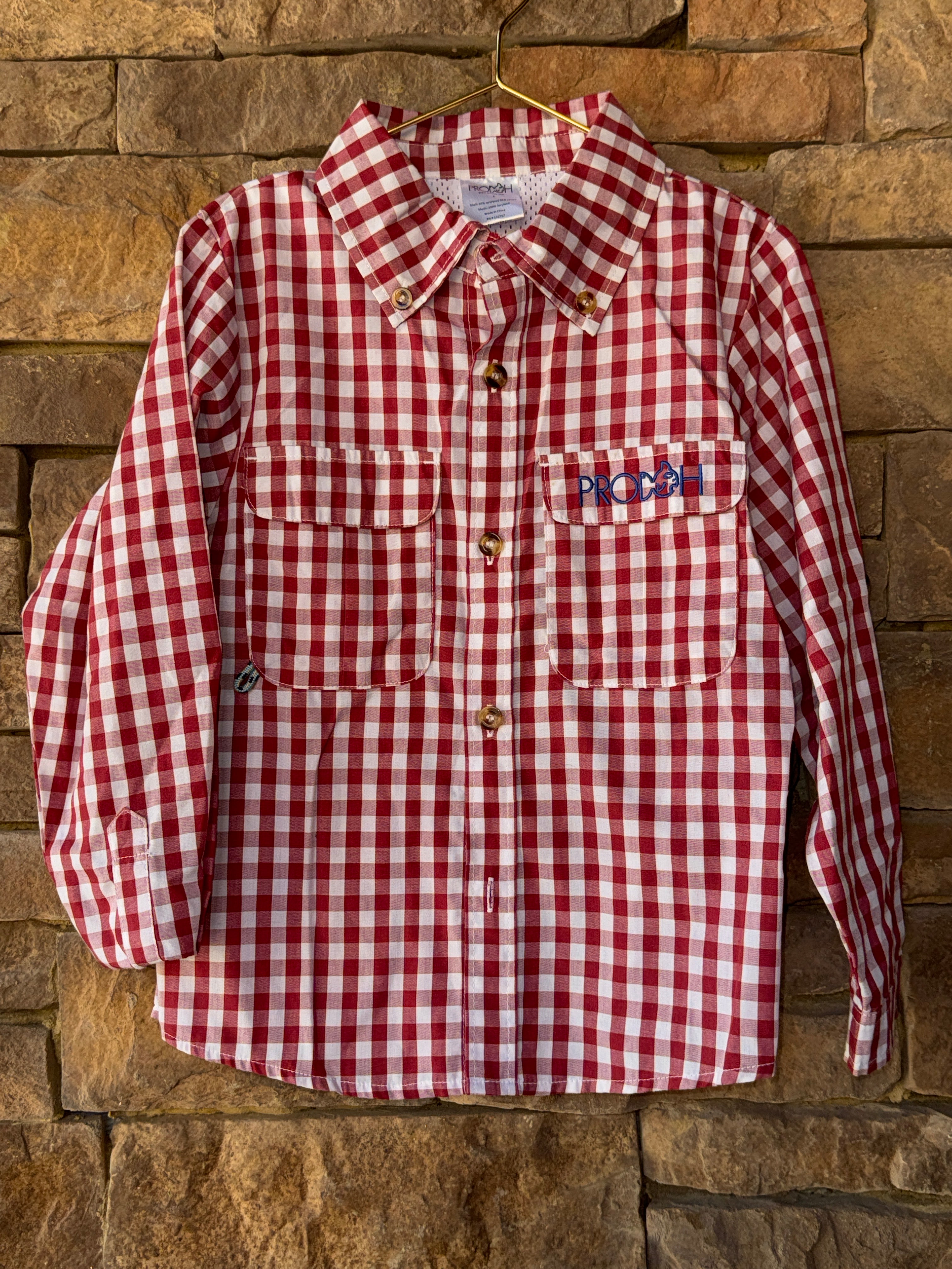 Prodoh Burgundy Gingham LS Angler Shirt 6