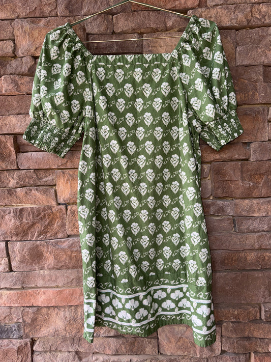 Society Social Green Peasant Mini Dress S