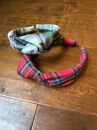 Knotted Plaid Headband