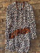 Marie Oliver Cheetah Tiered Ruffled Dress M