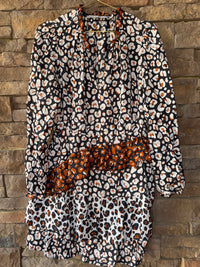 Marie Oliver Cheetah Tiered Ruffled Dress M