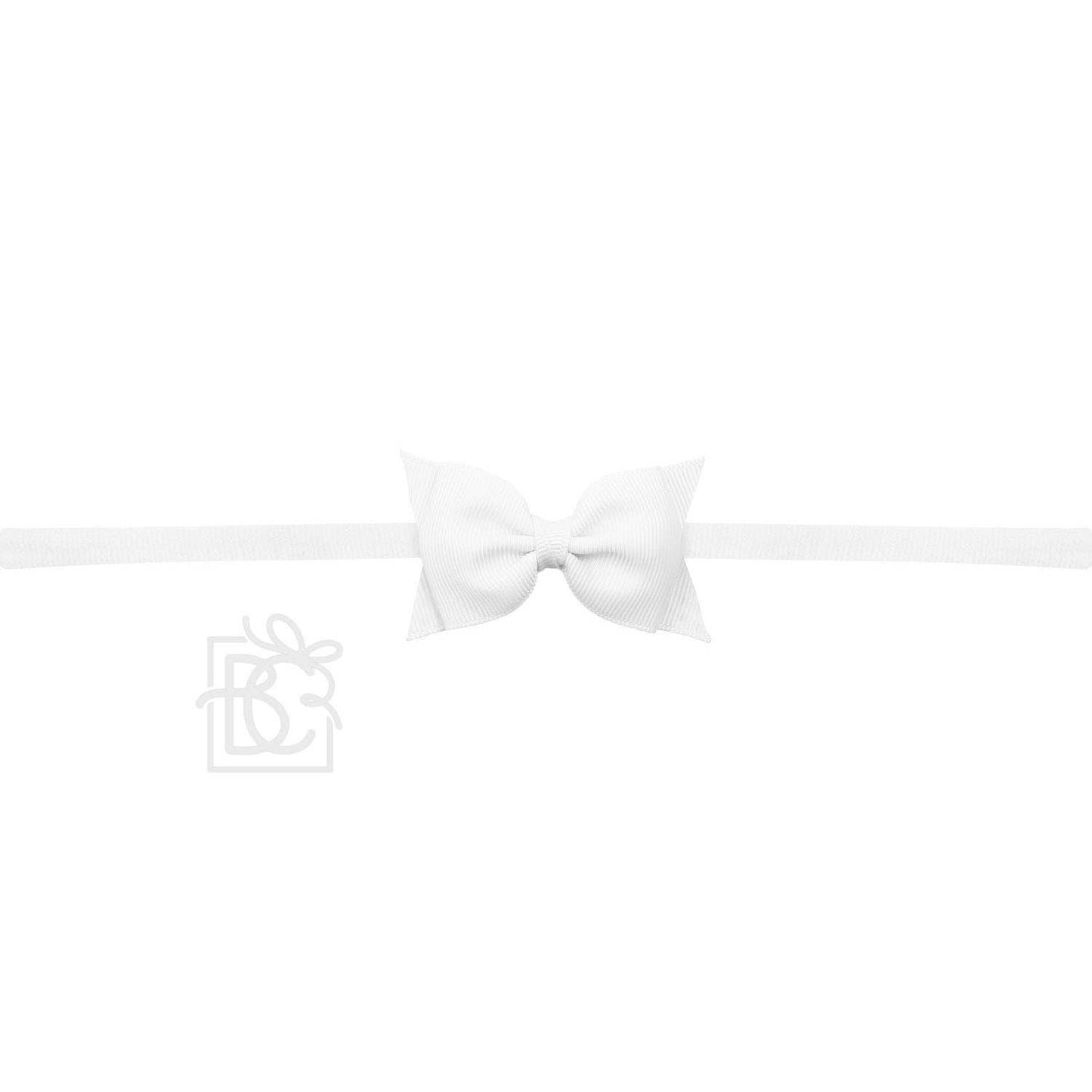 1/4" PANTYHOSE HEADBAND W/ 2.5" FLAT SOPHIA BOW: MILLENNIUM BLUE