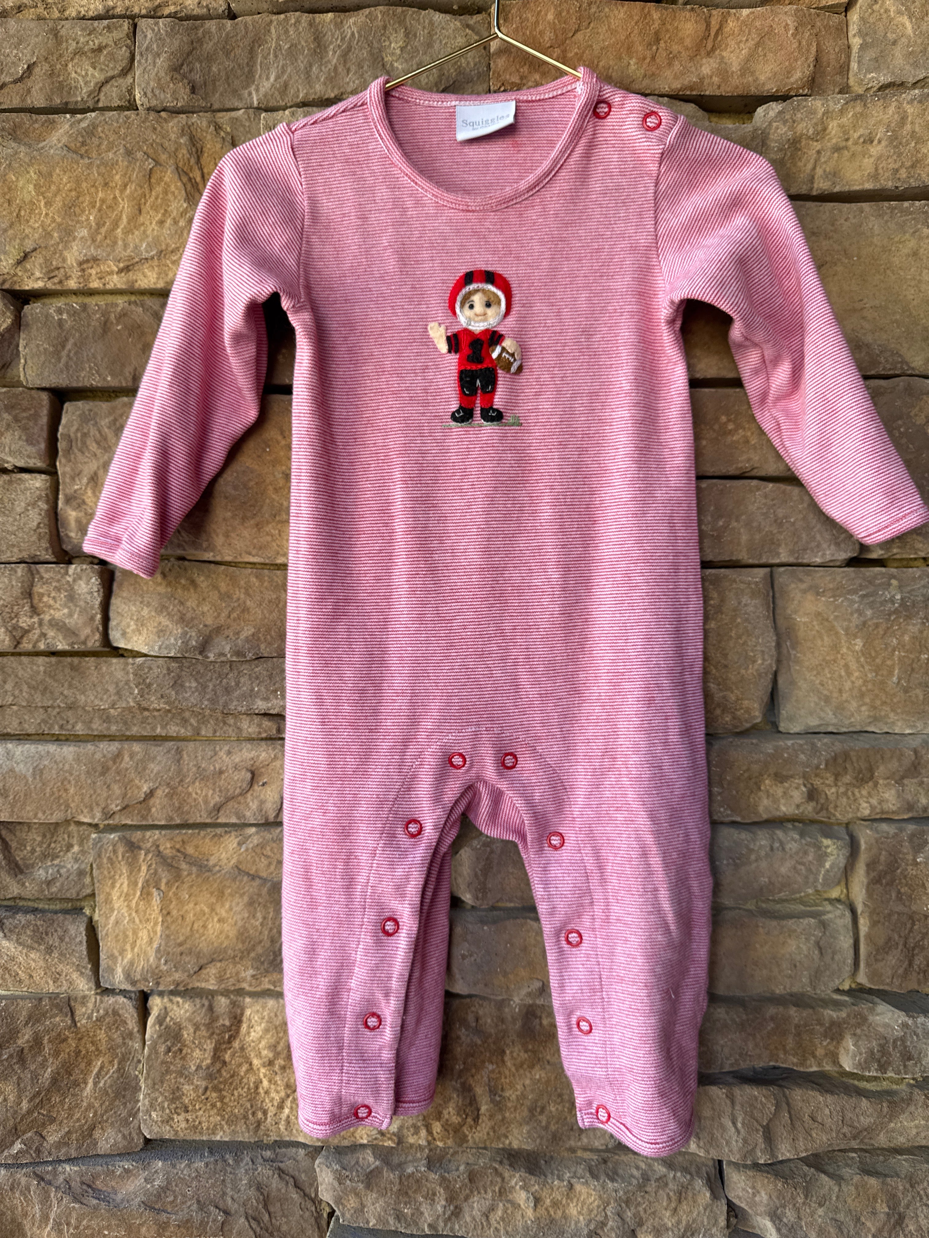 Squiggles Red Football Longall 6/9m