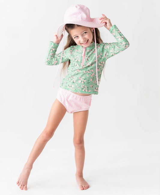 Pink Seersucker Swim Hat