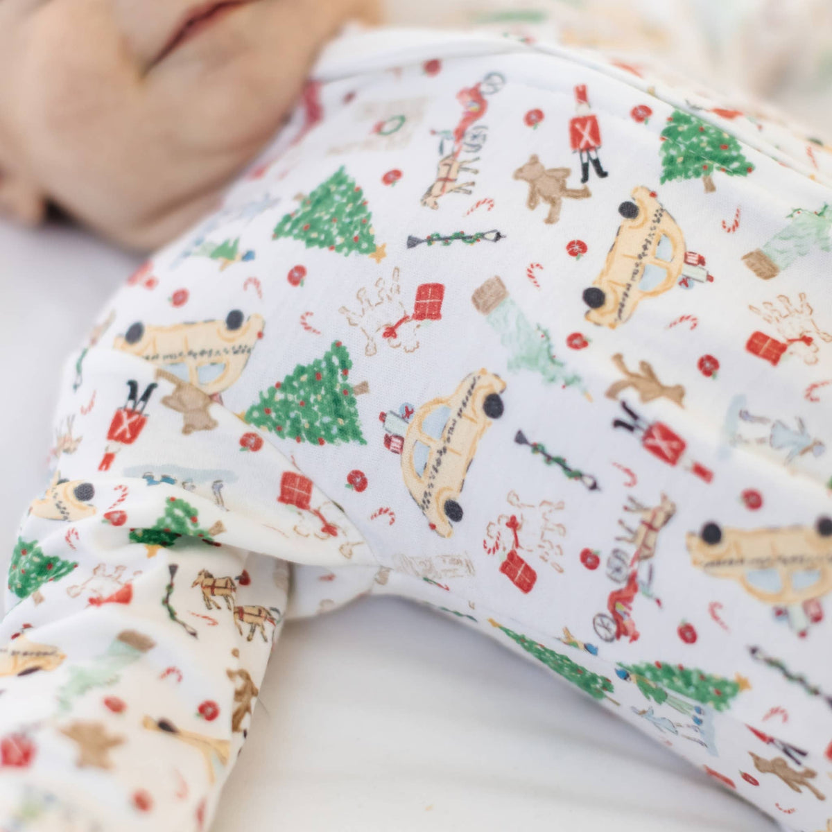 Christmas in the City Print Zip Footie