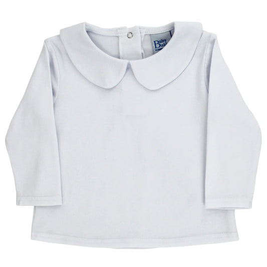 White Knit Boys Peter Pan Shirt