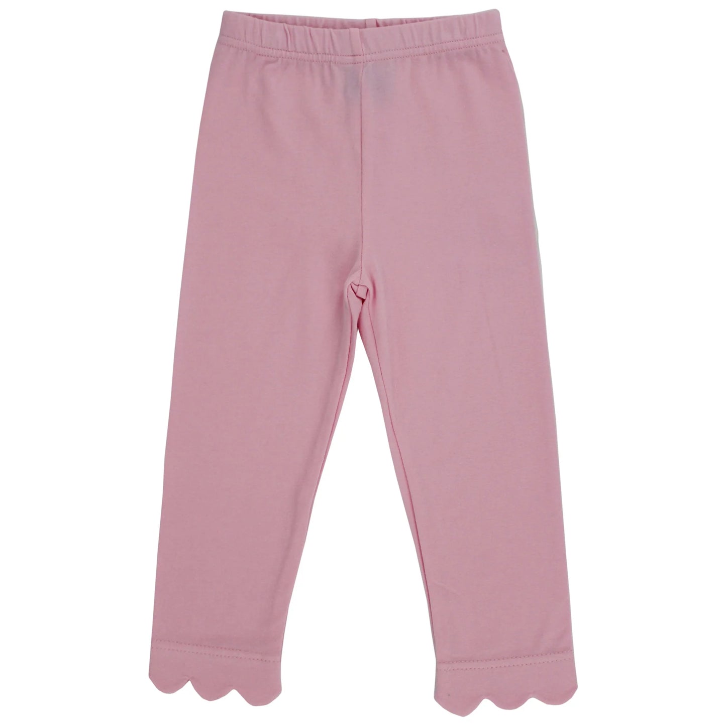 Pink Knit Scalloped Leggings
