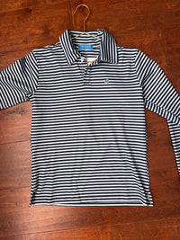 J Bailey Ls Striped Performance Material Polo 12