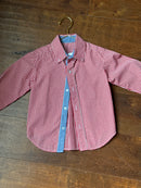 Kelly's Kids Red Gingham Ls Button Down 4-5T