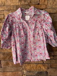 Karlie Puff Sleeve Floral Top S