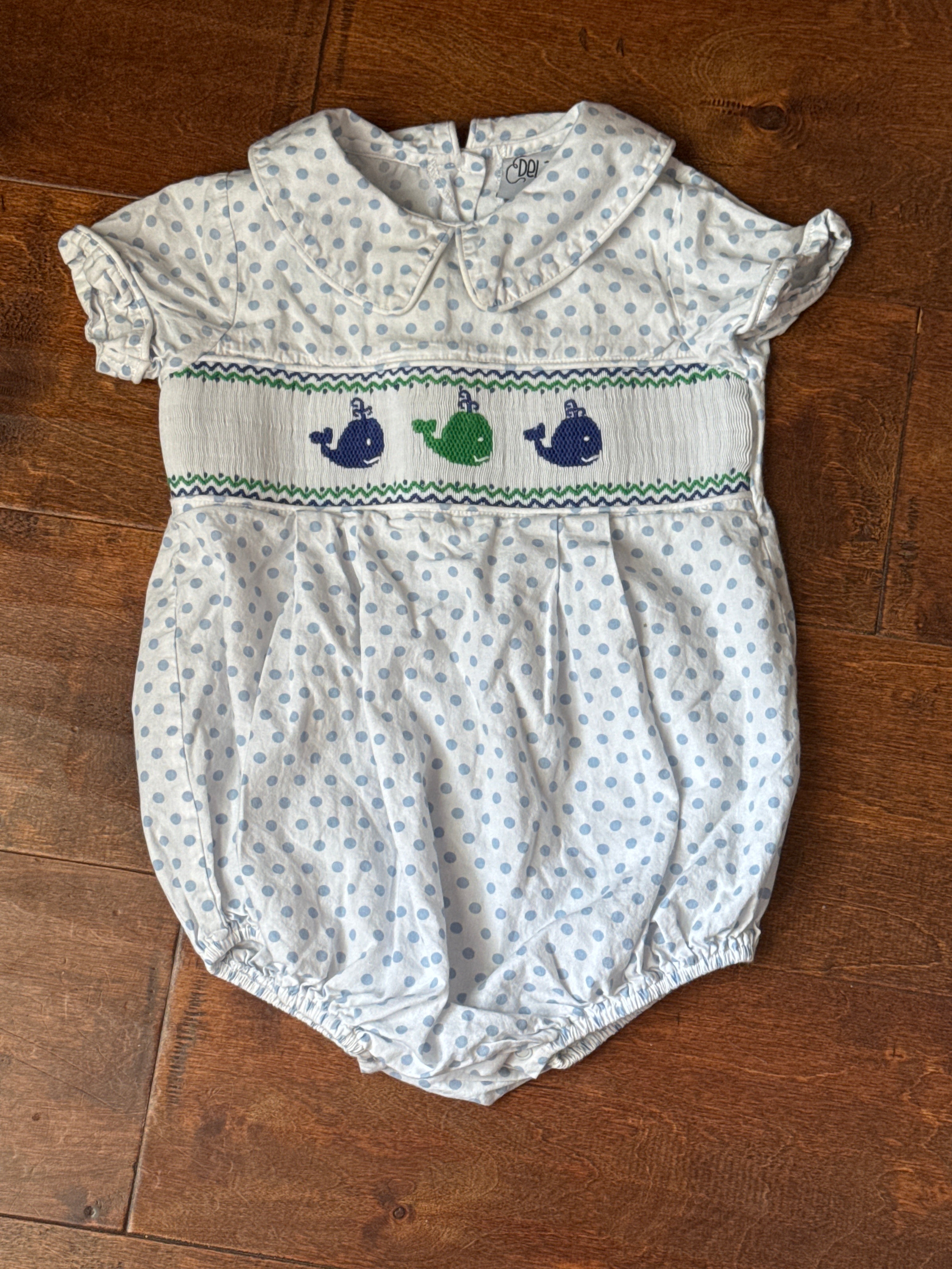 Delaney Smocked Whale Bubble 18M