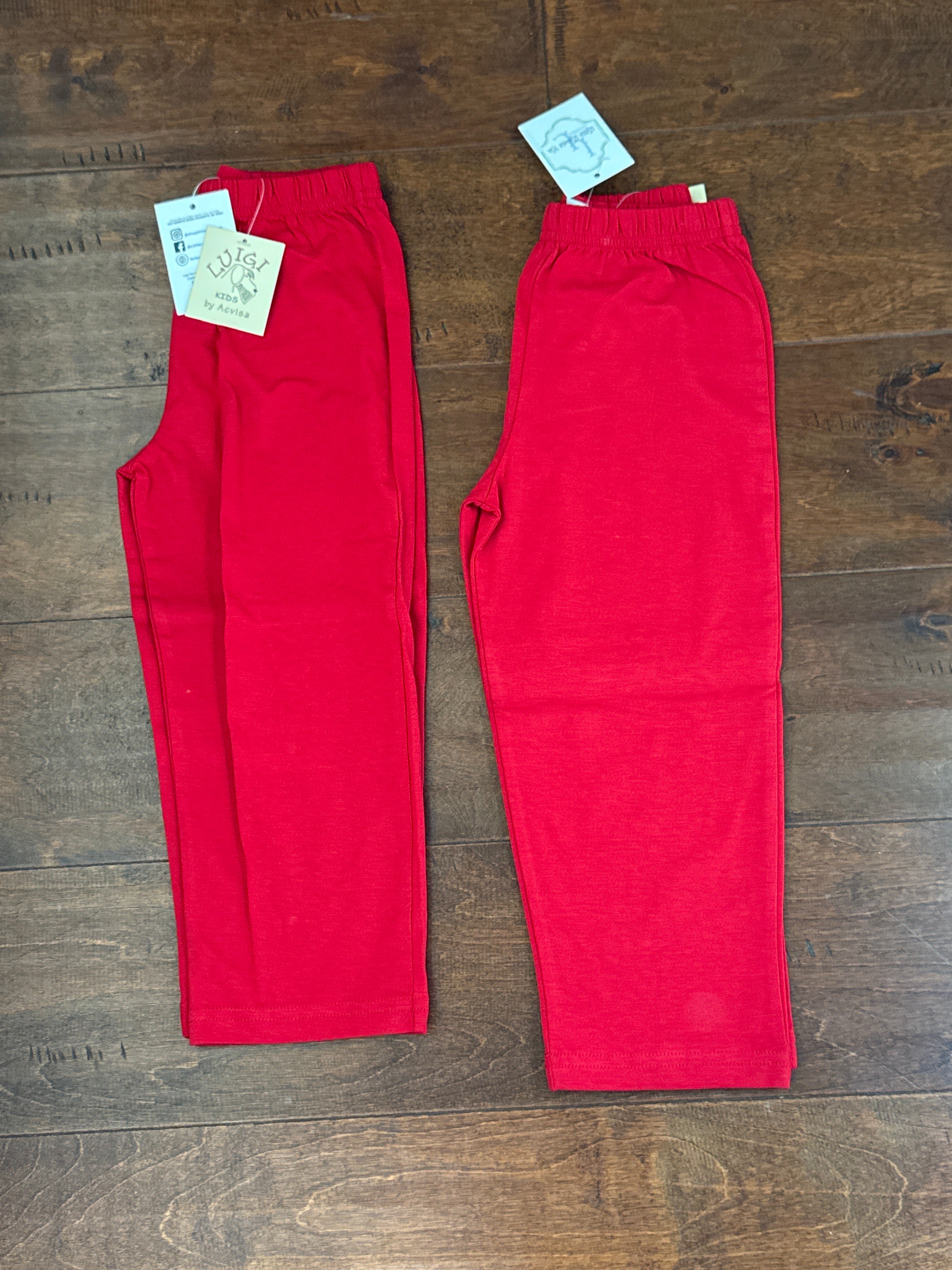 Luigi Kids Red Jersey Straight Pants 4T