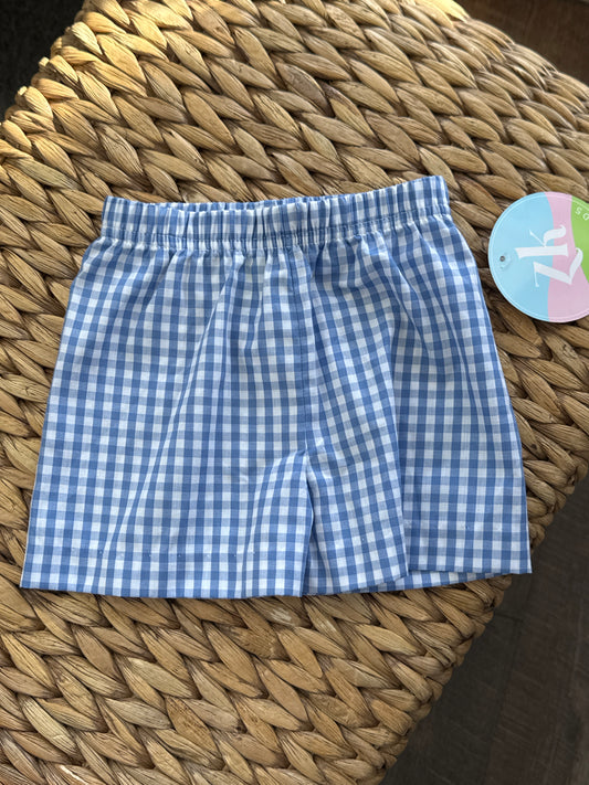Blue Check Leo Shorts 24M