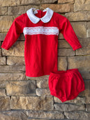 Magnolia Baby Smocked Red Diaper Cover Set 18m