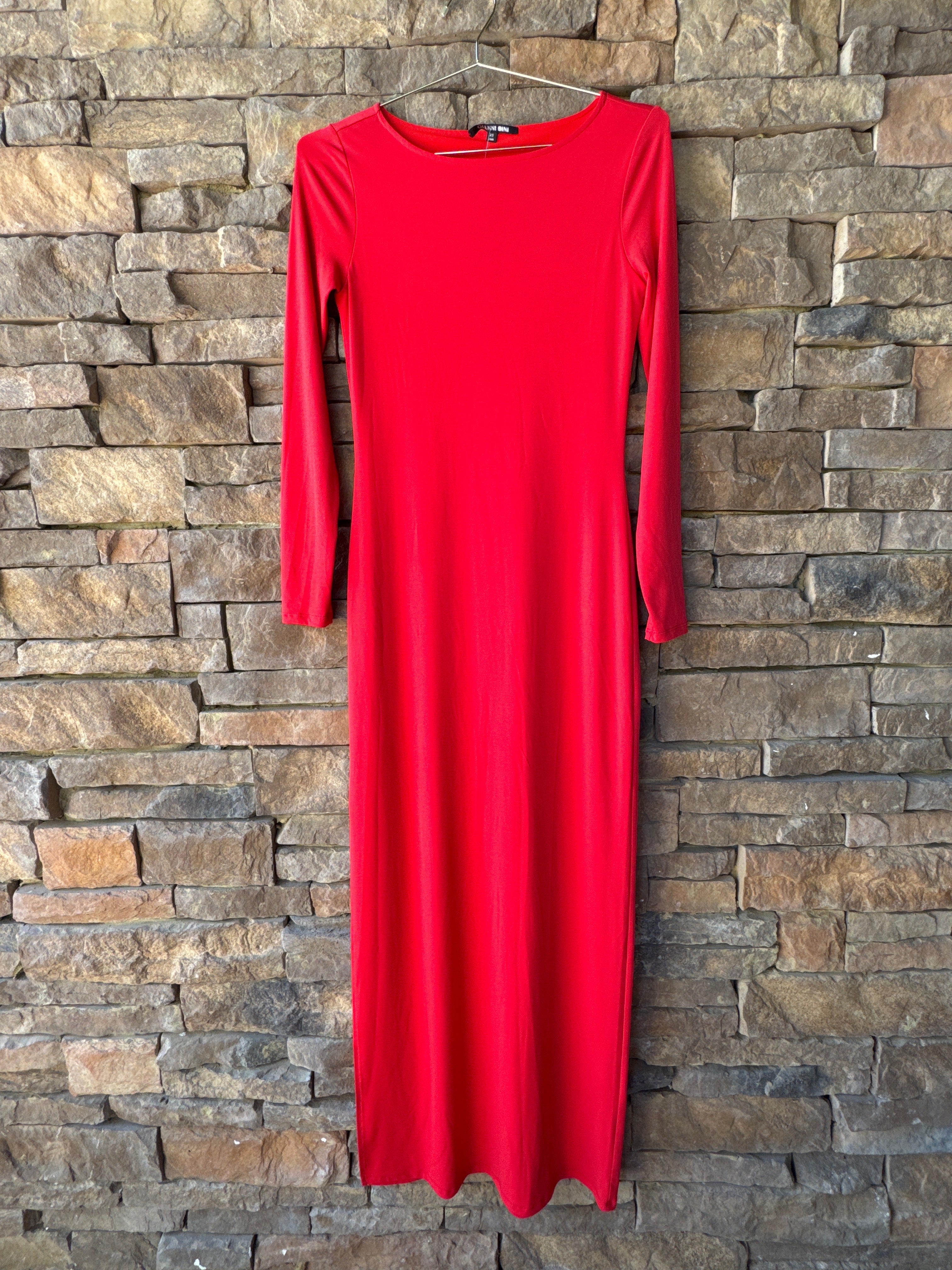 Gianni Bini LS Red Gown XS