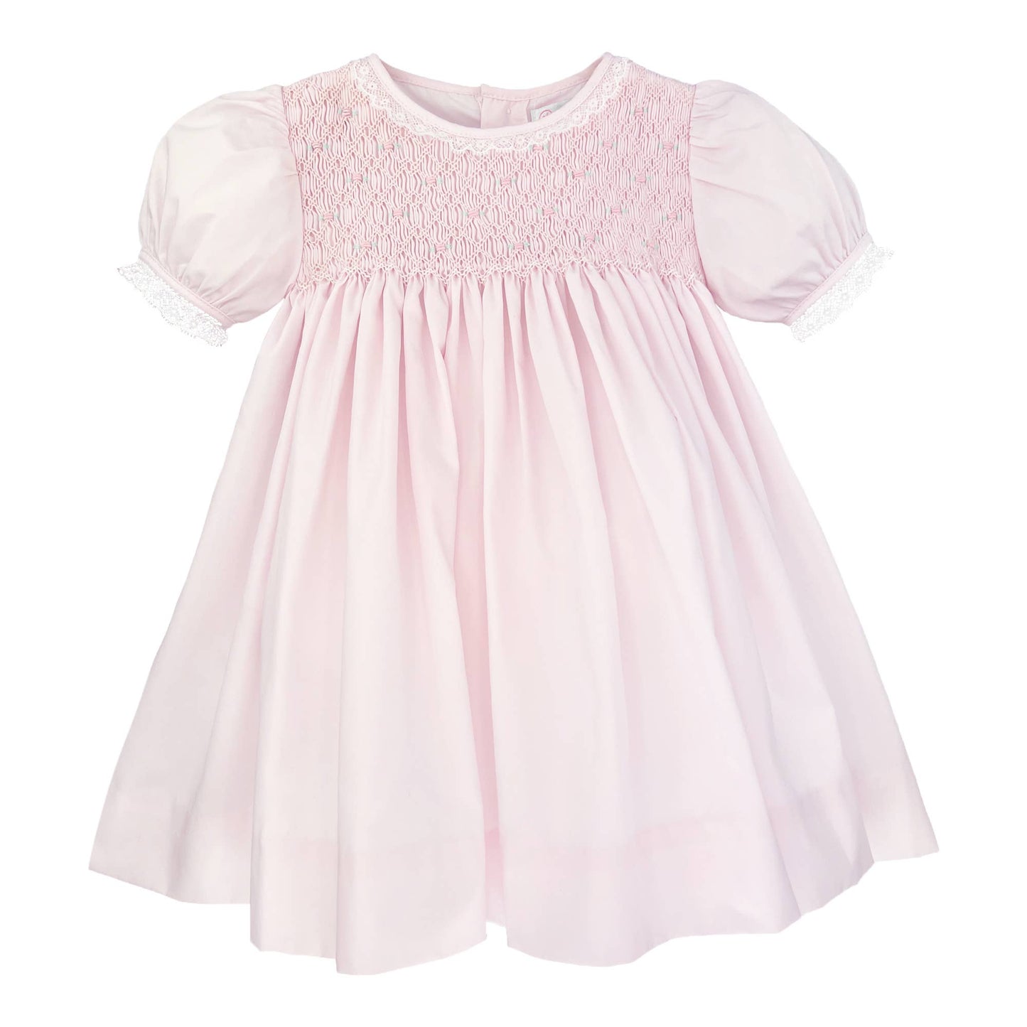 Smocked Dress with French Lace