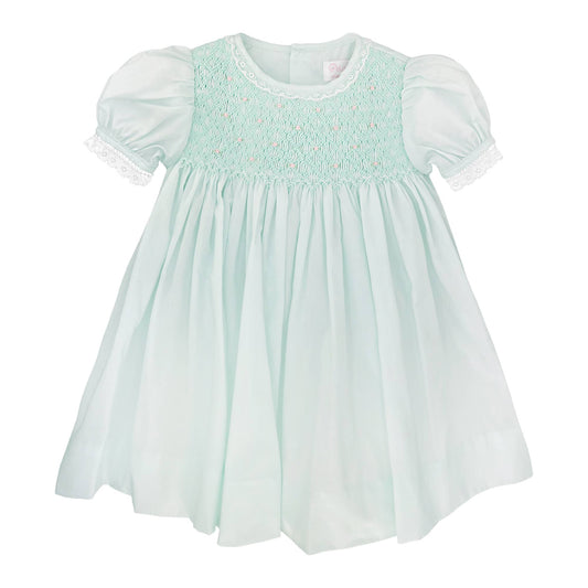 Smocked Dress with French Lace