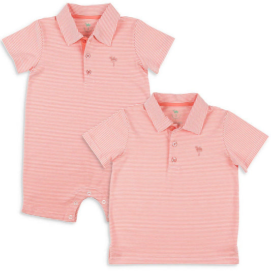 Salmon Stripe Polo