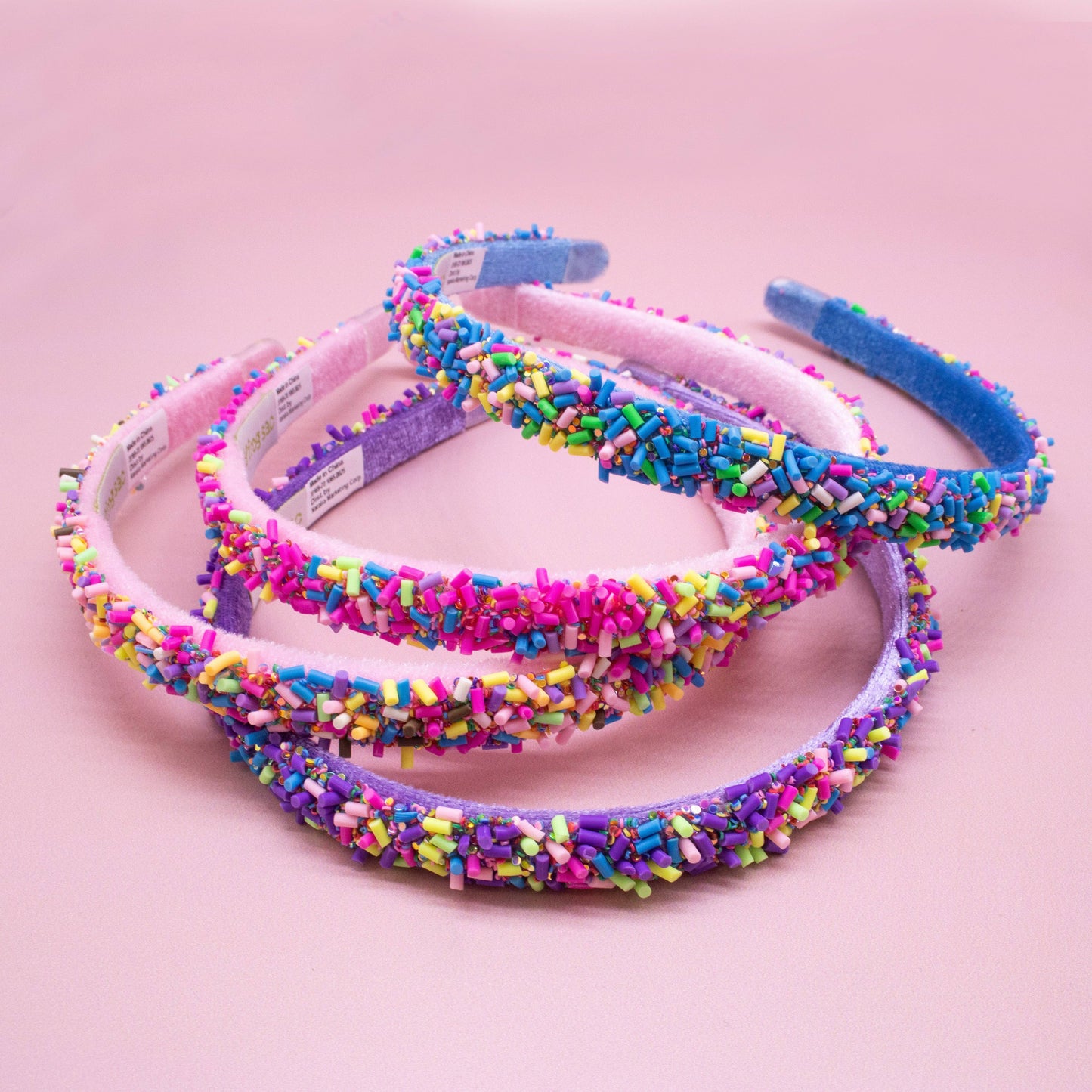 Thin Sprinkle Headband - Non Slip Hair Accessories for Kids: Pink