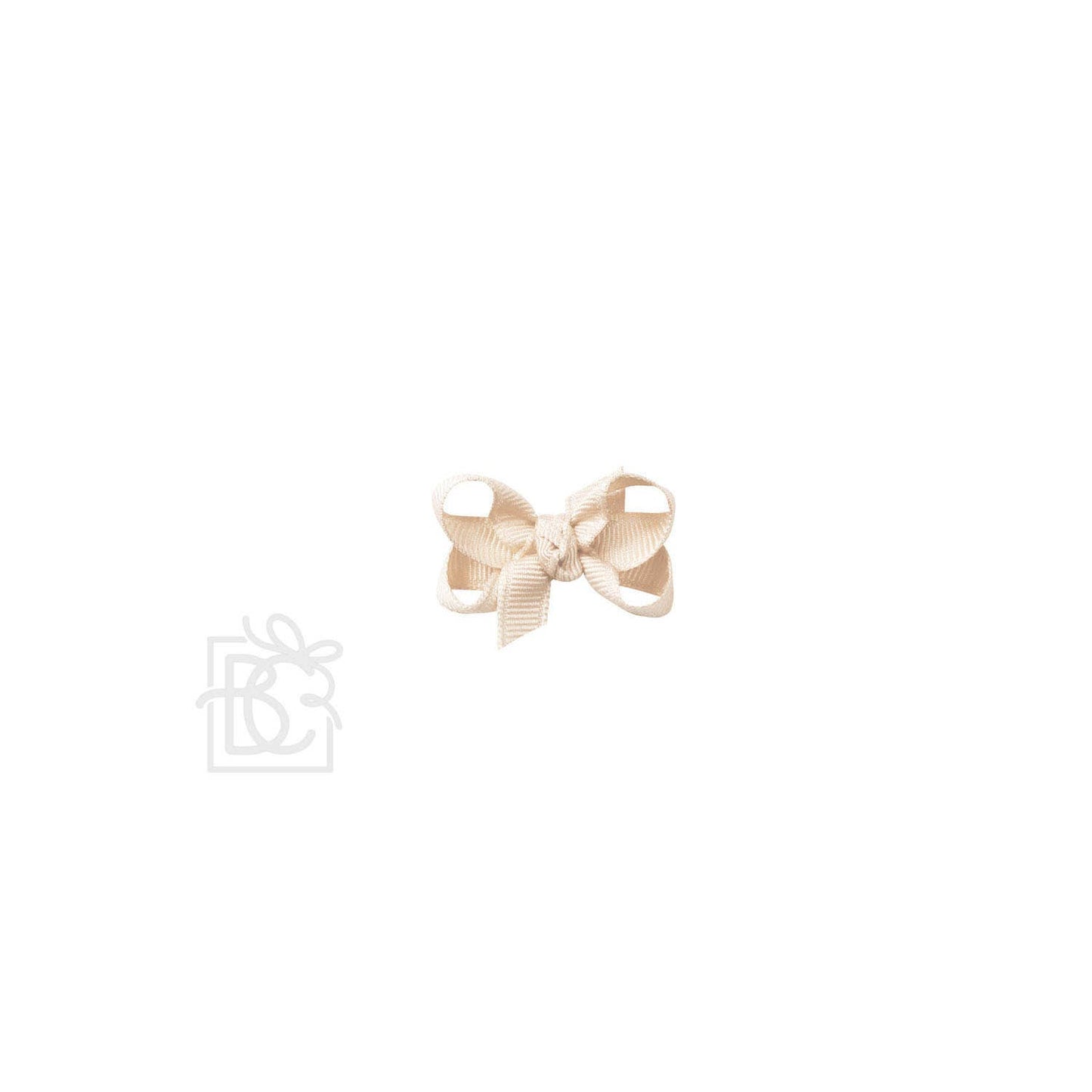SIGNATURE GROSGRAIN BOW ON CLIP: 3.5" Medium - 7/8" Ribbon on Alligator Clip / TAUPE