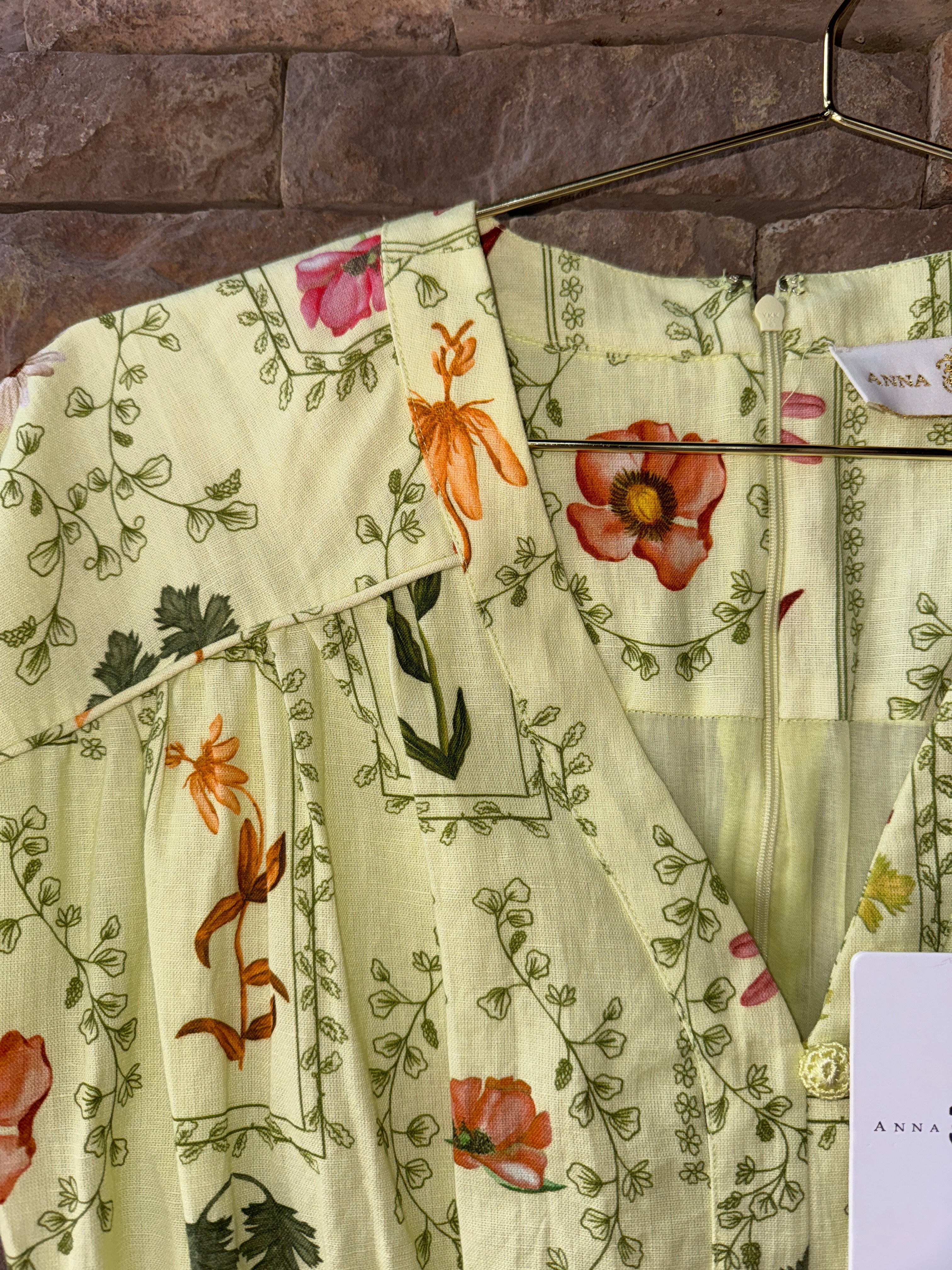 Anna Cate Kyle Dress Lime Stamp S