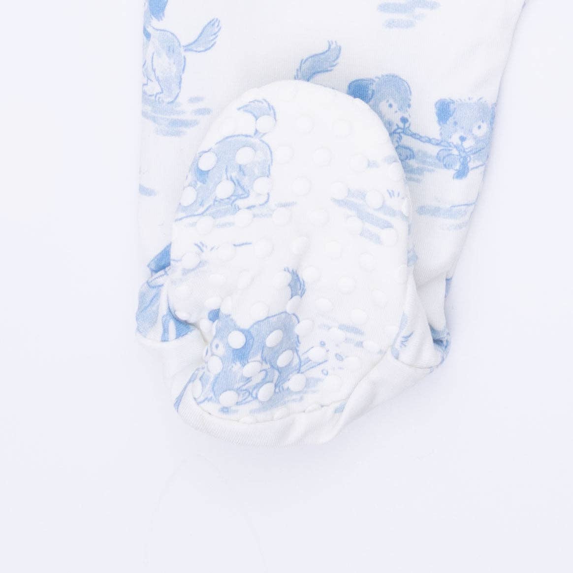 Puppy Toile Blue - 2 Way Zipper Footie
