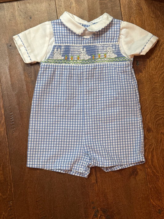 Petit Ami Bunny Smocked Jon Jon NB