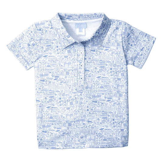 Nantucket Boy's Polo Shirt: Nantucket Sky Blue / 4