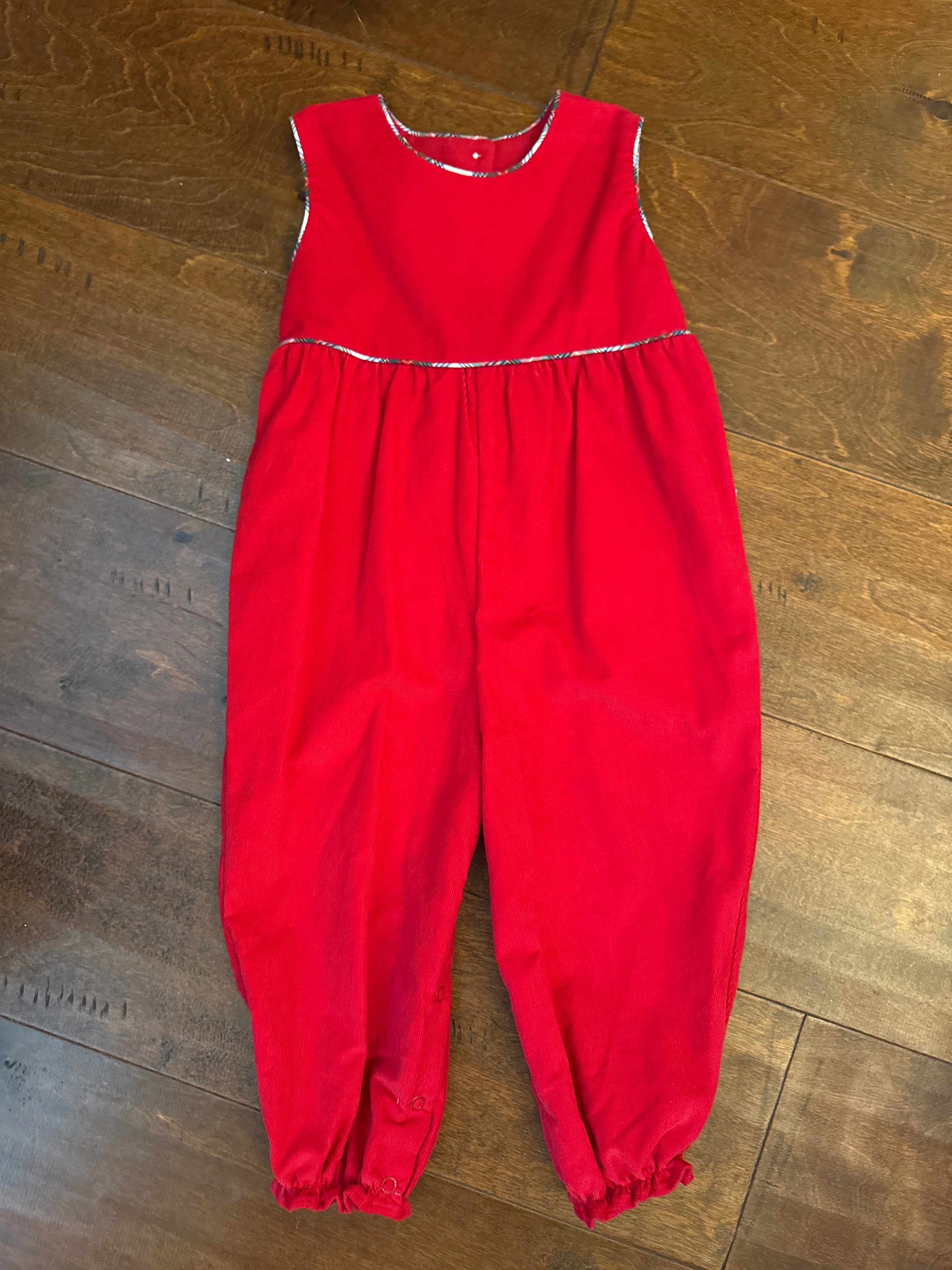 TBBC Sleeveless Rebecca Romper in Richmond Red/Tartan 18/24m