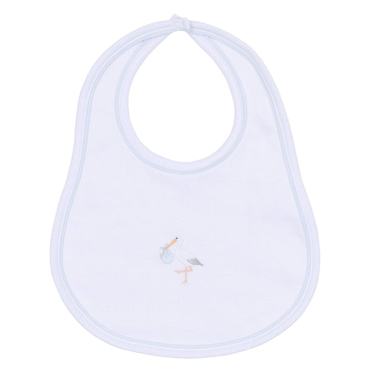 Vintage Stork Bib - Light Blue