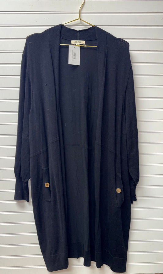 Black Knit Cardigan Open Front Button Pocket 3XL