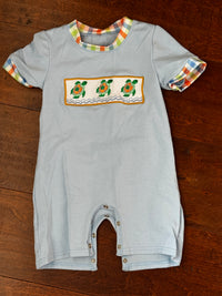 Sea Turtle Gingham Romper 18m