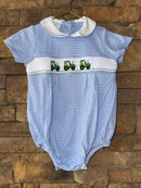 Petit Bebe Smocked Tractor Bubble 24M