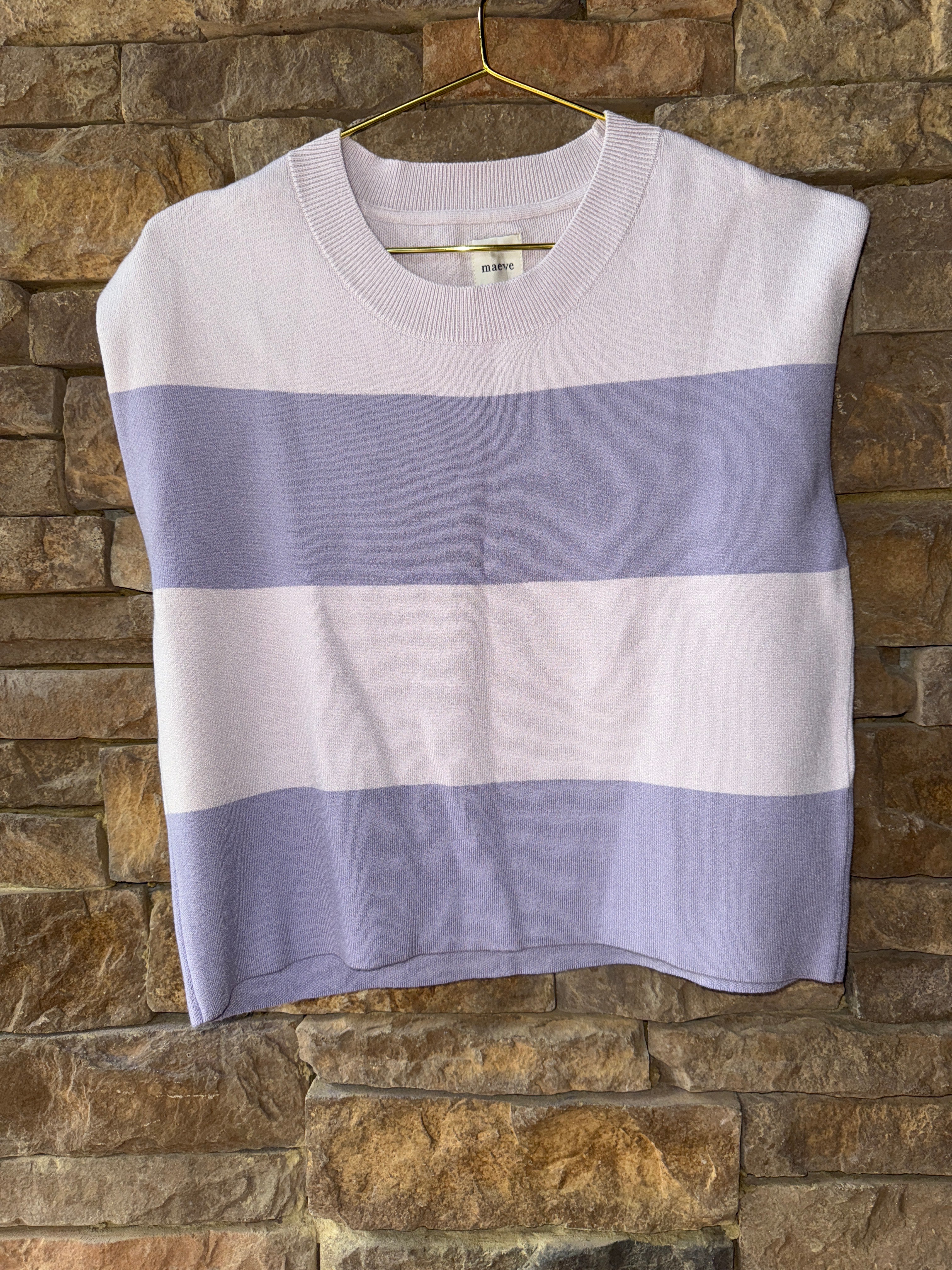 Maeve Anthropologie Multi Purple Cap Sleeve Sweater S