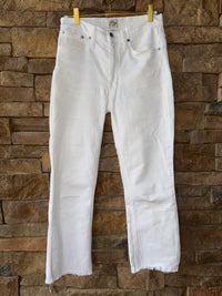 JCrew Raw Hem Straight White Denim 27