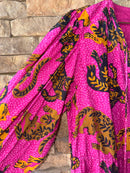 Farm Rio Fuchsia Cheetah LS Dress M