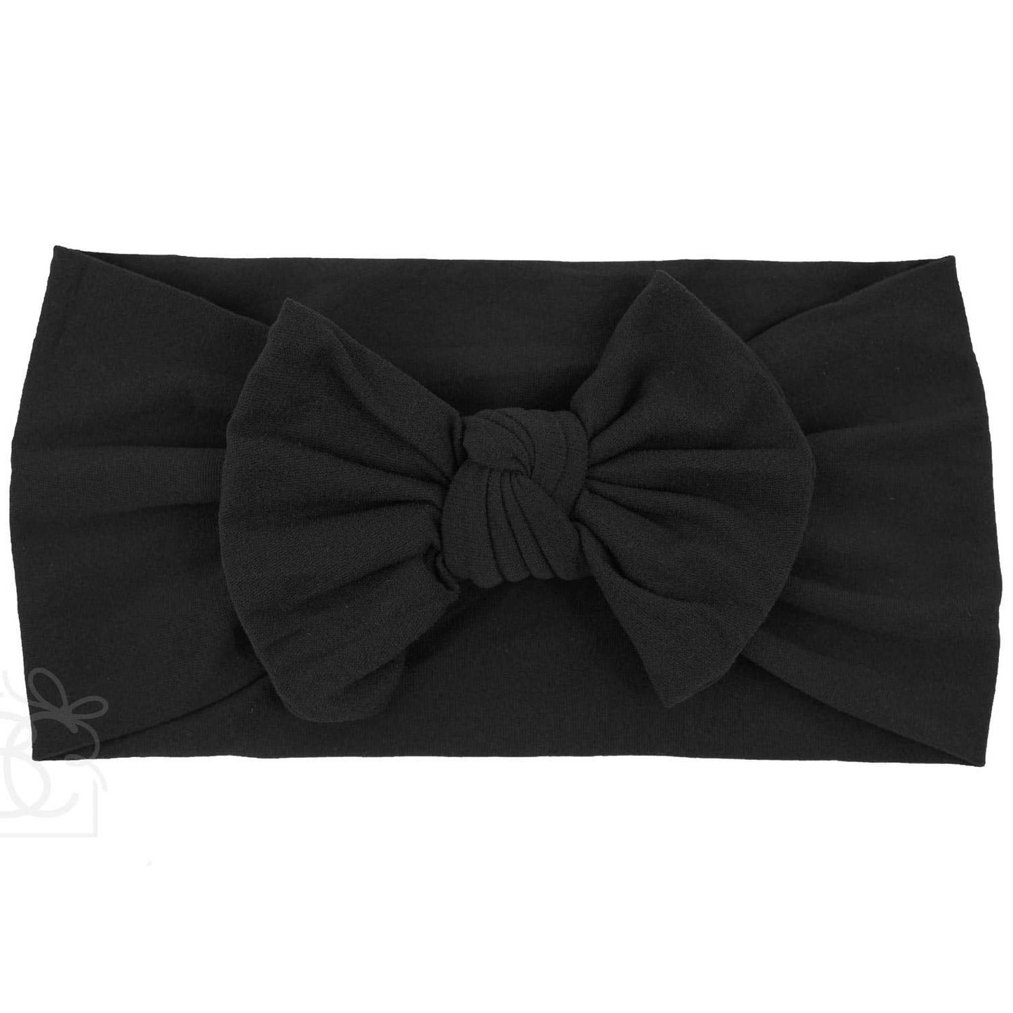 WIDE PANTYHOSE HEADBAND WITH KNOT BOW (SOLIDS): WHITE