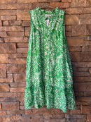 JOY JOY Palm Leaf Swing Dress L (NWOT)