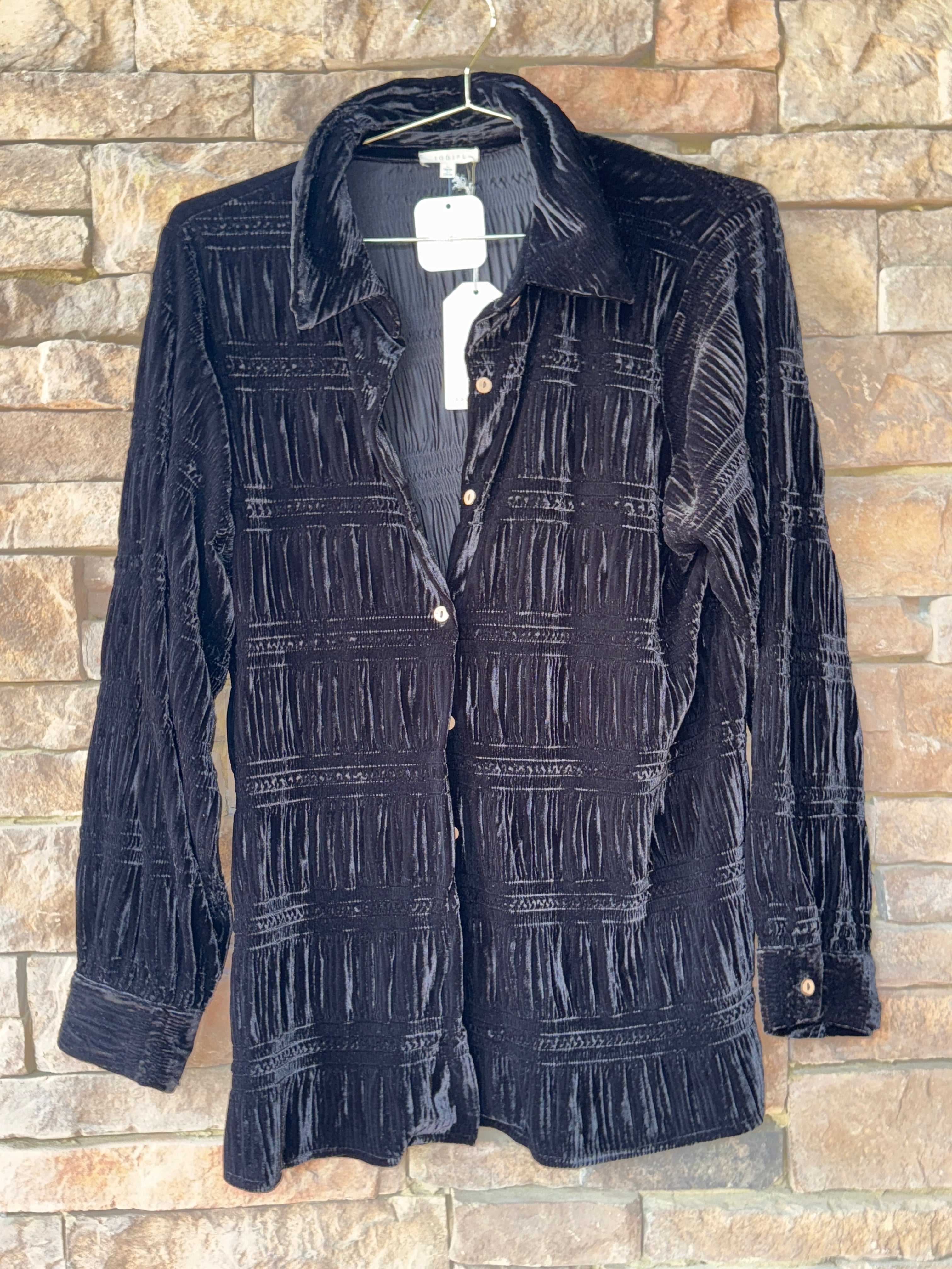 Jodifl Black Velvet Top L