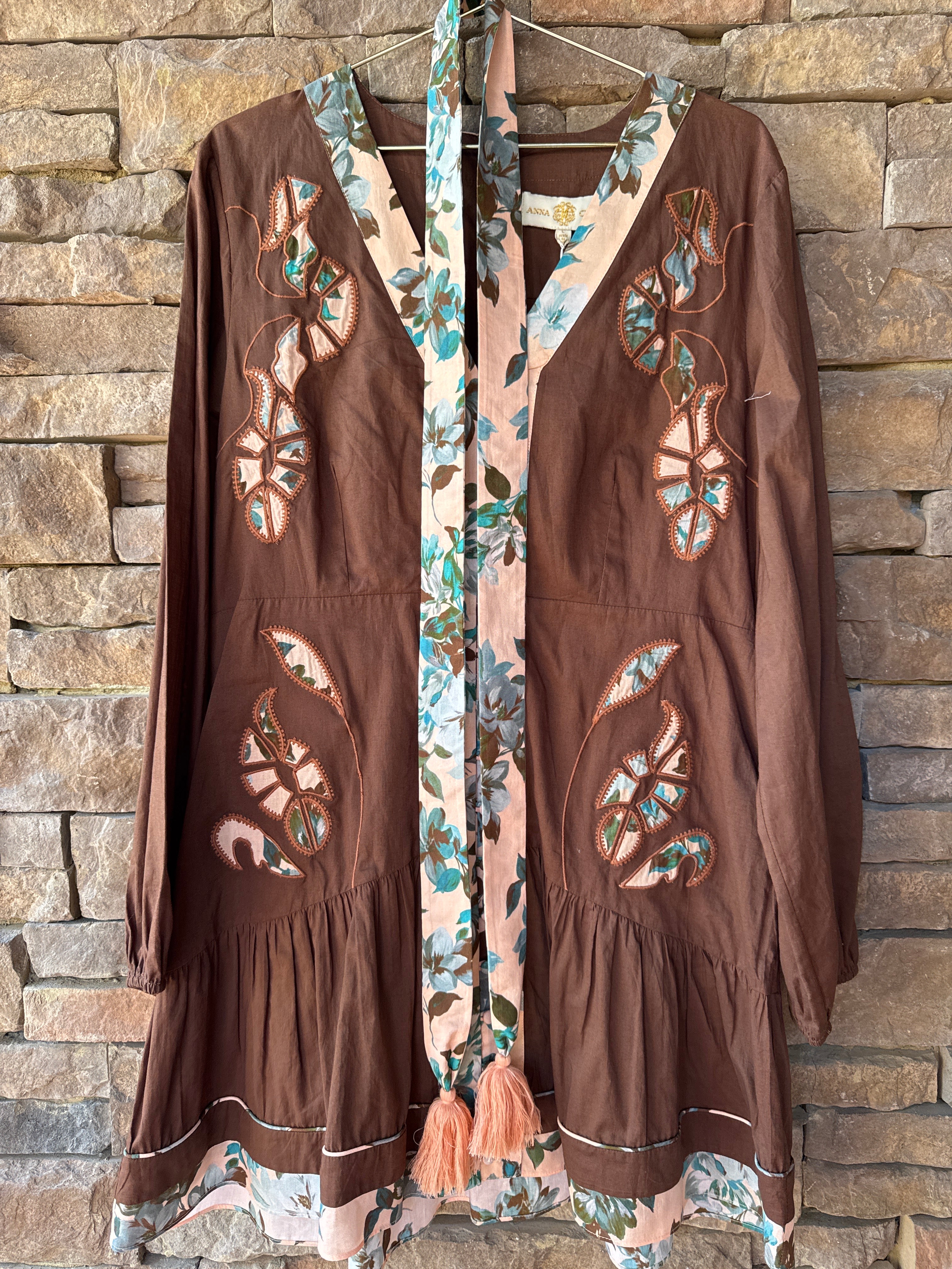 Anna Cate Emma Dress Choc/Blue L