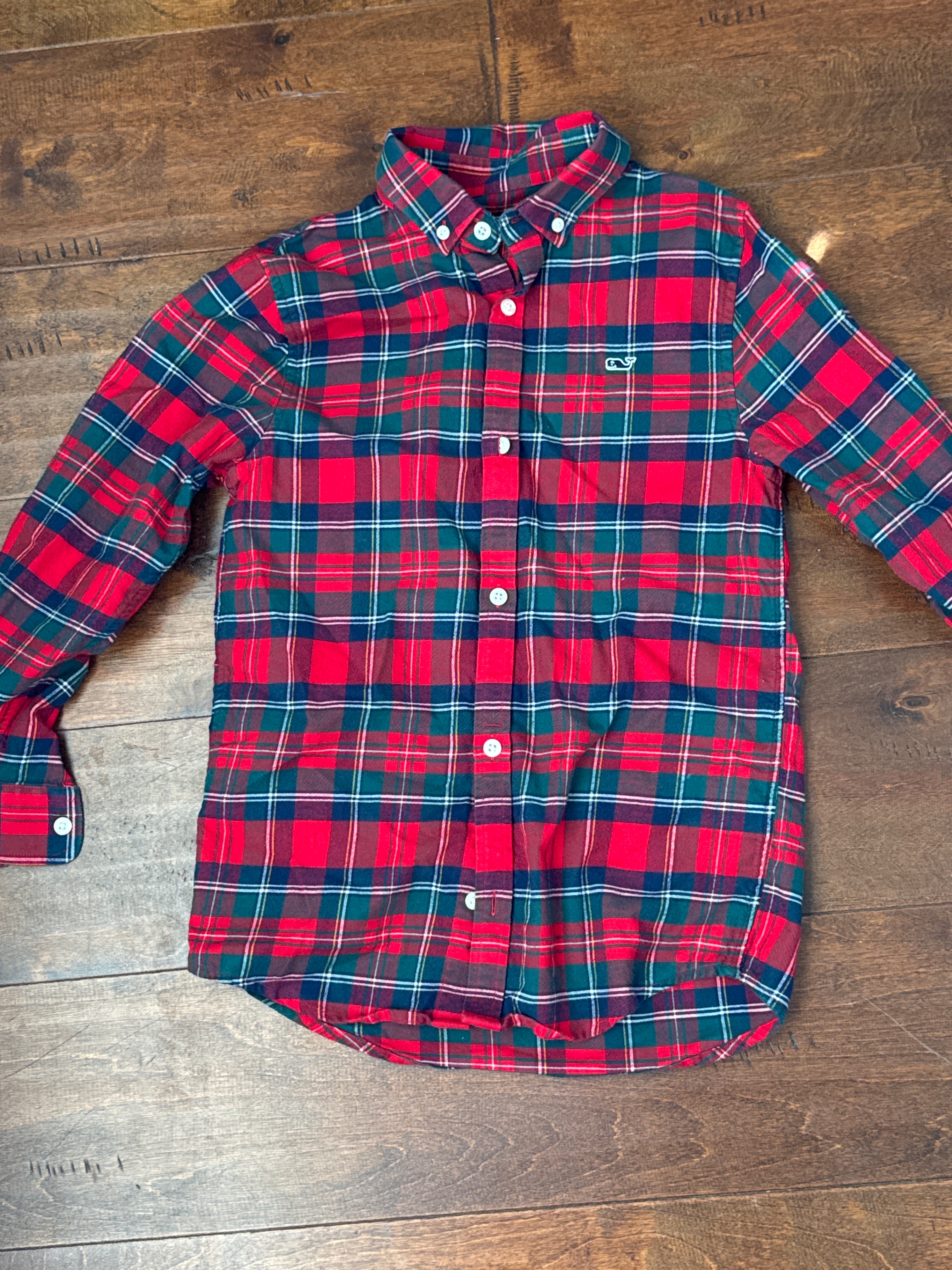 Vineyard Vines Tartan Plaid Flannel Shirt Ls S (8-10)